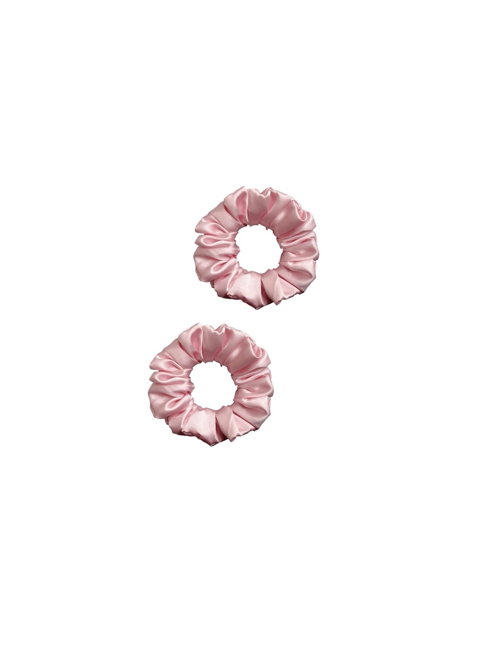 Pink Satin Hair Scrunchies Set - Picture 6 of 10
